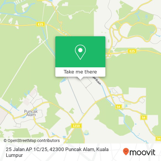 Peta 25 Jalan AP 1C / 25, 42300 Puncak Alam