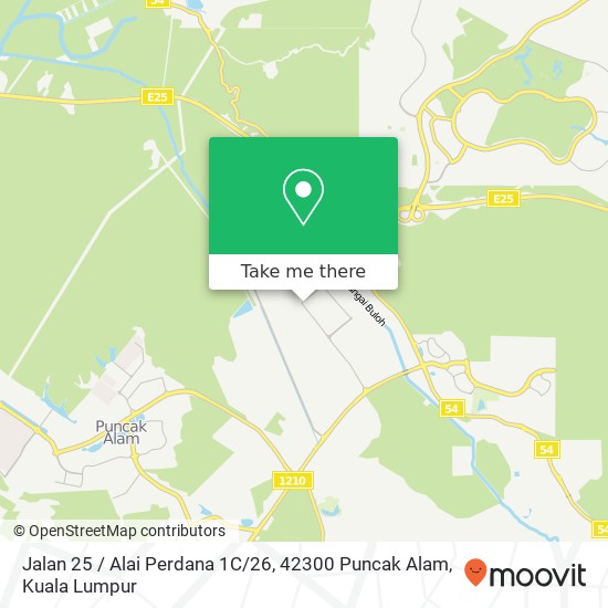 Peta Jalan 25 / Alai Perdana 1C / 26, 42300 Puncak Alam