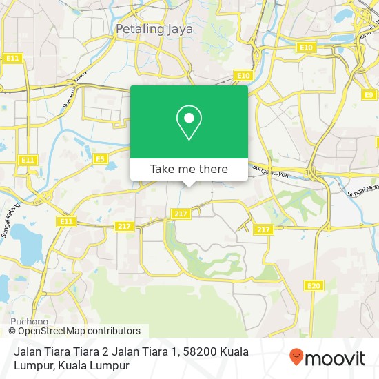 Jalan Tiara Tiara 2 Jalan Tiara 1, 58200 Kuala Lumpur map