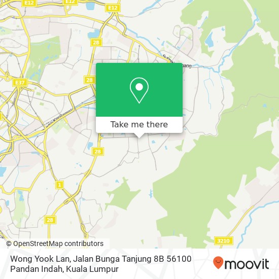 Peta Wong Yook Lan, Jalan Bunga Tanjung 8B 56100 Pandan Indah