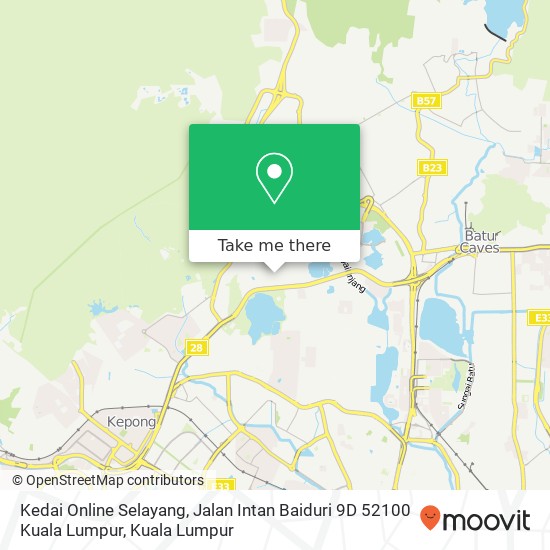 Kedai Online Selayang, Jalan Intan Baiduri 9D 52100 Kuala Lumpur map