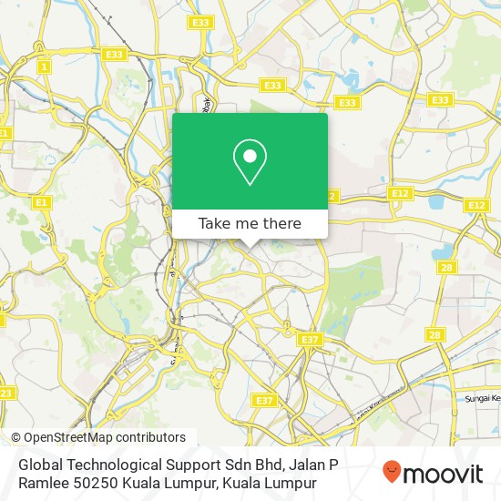 Global Technological Support Sdn Bhd, Jalan P Ramlee 50250 Kuala Lumpur map