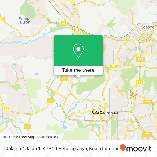 Peta Jalan 6 / Jalan 1, 47810 Petaling Jaya
