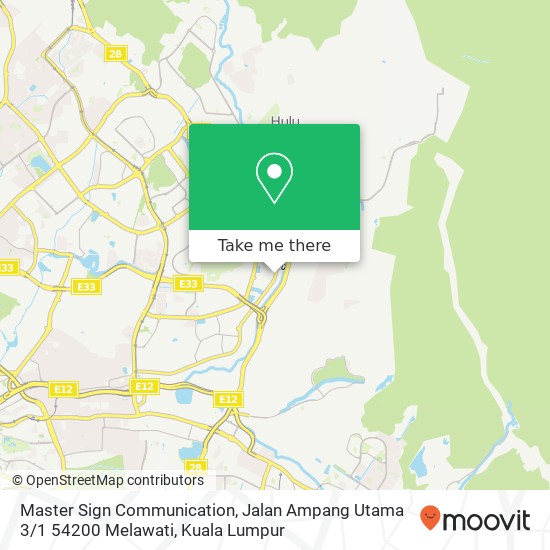 Peta Master Sign Communication, Jalan Ampang Utama 3 / 1 54200 Melawati