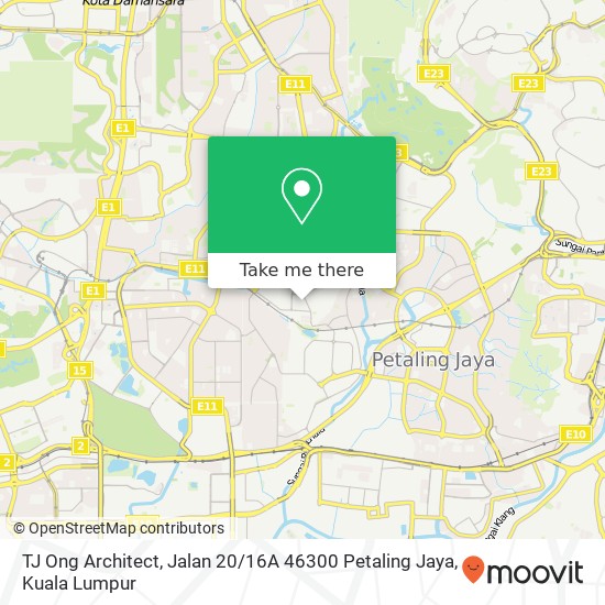 TJ Ong Architect, Jalan 20 / 16A 46300 Petaling Jaya map