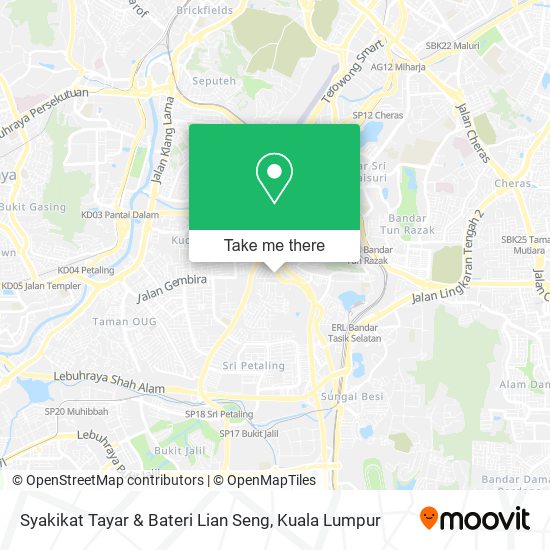 Peta Syakikat Tayar & Bateri Lian Seng