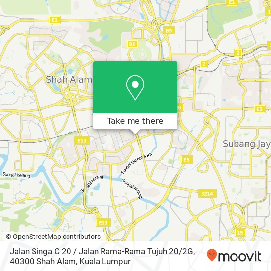 Jalan Singa C 20 / Jalan Rama-Rama Tujuh 20 / 2G, 40300 Shah Alam map