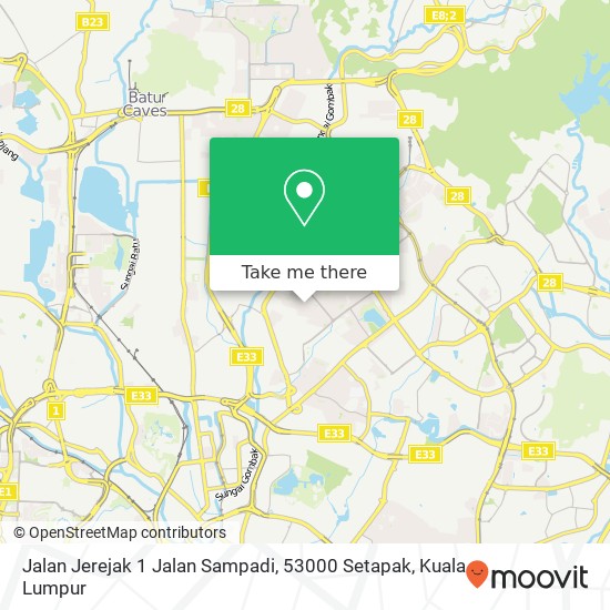 Peta Jalan Jerejak 1 Jalan Sampadi, 53000 Setapak
