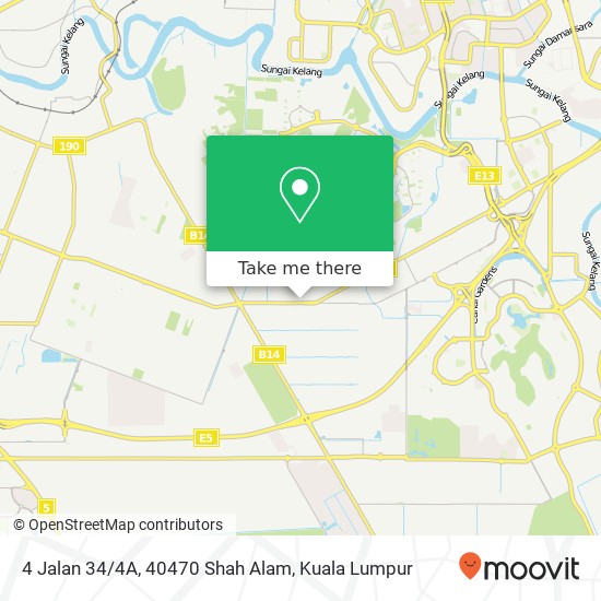 Peta 4 Jalan 34/4A, 40470 Shah Alam