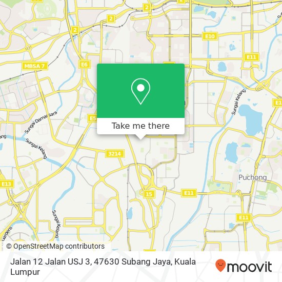 Peta Jalan 12 Jalan USJ 3, 47630 Subang Jaya