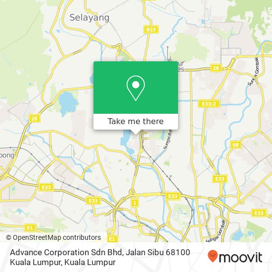 Advance Corporation Sdn Bhd, Jalan Sibu 68100 Kuala Lumpur map