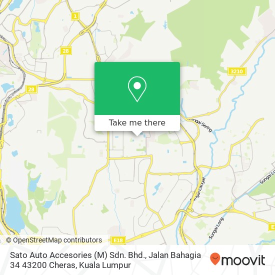 Sato Auto Accesories (M) Sdn. Bhd., Jalan Bahagia 34 43200 Cheras map