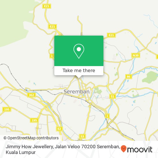 Jimmy How Jewellery, Jalan Veloo 70200 Seremban map
