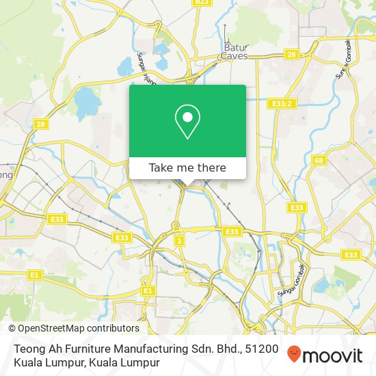 Peta Teong Ah Furniture Manufacturing Sdn. Bhd., 51200 Kuala Lumpur