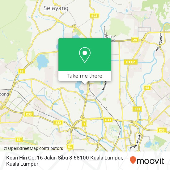 Kean Hin Co, 16 Jalan Sibu 8 68100 Kuala Lumpur map