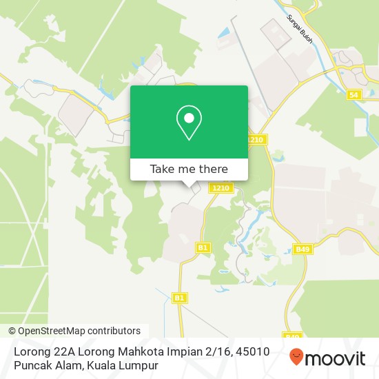 Lorong 22A Lorong Mahkota Impian 2 / 16, 45010 Puncak Alam map