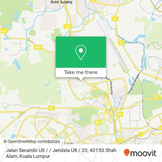 Peta Jalan Serambi U8 / / Jendela U8 / 20, 40150 Shah Alam