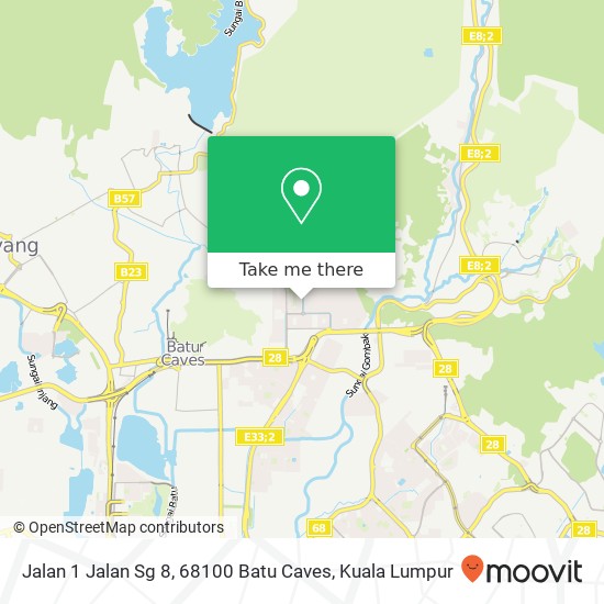Peta Jalan 1 Jalan Sg 8, 68100 Batu Caves
