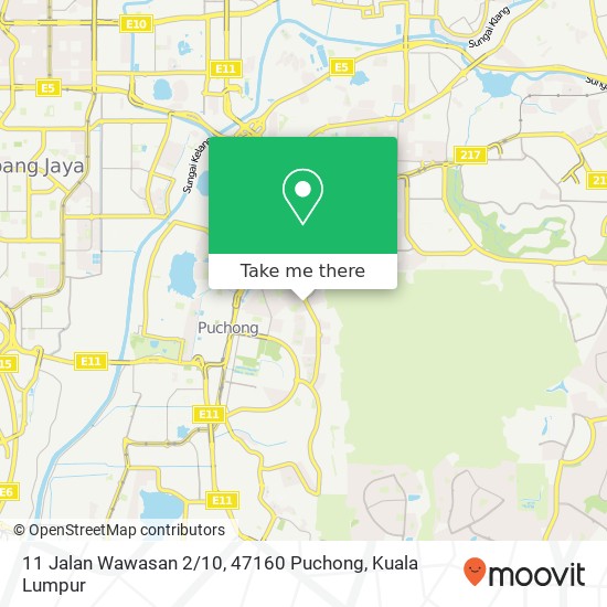 Peta 11 Jalan Wawasan 2 / 10, 47160 Puchong