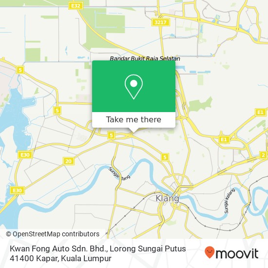 Peta Kwan Fong Auto Sdn. Bhd., Lorong Sungai Putus 41400 Kapar