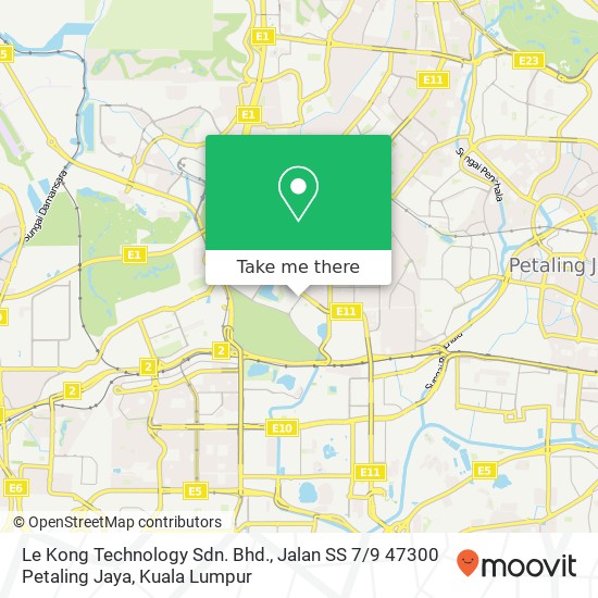 Le Kong Technology Sdn. Bhd., Jalan SS 7 / 9 47300 Petaling Jaya map