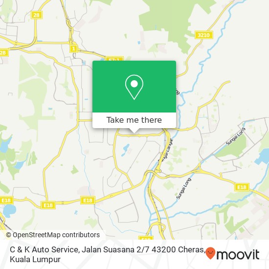 Peta C & K Auto Service, Jalan Suasana 2 / 7 43200 Cheras