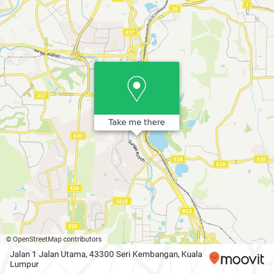 Jalan 1 Jalan Utama, 43300 Seri Kembangan map