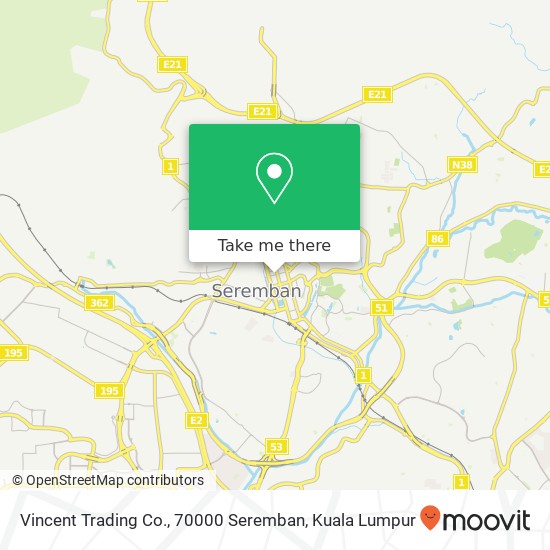 Vincent Trading Co., 70000 Seremban map