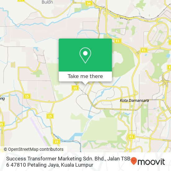 Success Transformer Marketing Sdn. Bhd., Jalan TSB 6 47810 Petaling Jaya map
