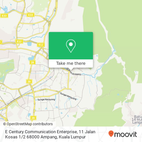 E Century Communication Enterprise, 11 Jalan Kosas 1 / 2 68000 Ampang map