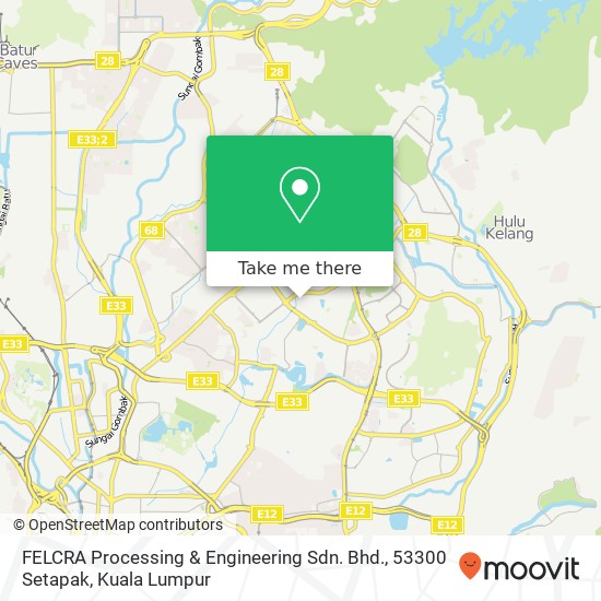 Peta FELCRA Processing & Engineering Sdn. Bhd., 53300 Setapak