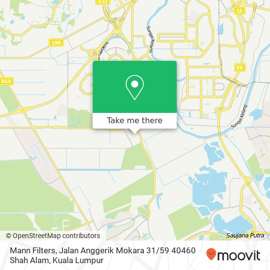 Peta Mann Filters, Jalan Anggerik Mokara 31 / 59 40460 Shah Alam