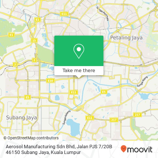 Peta Aerosol Manufacturing Sdn Bhd, Jalan PJS 7 / 20B 46150 Subang Jaya