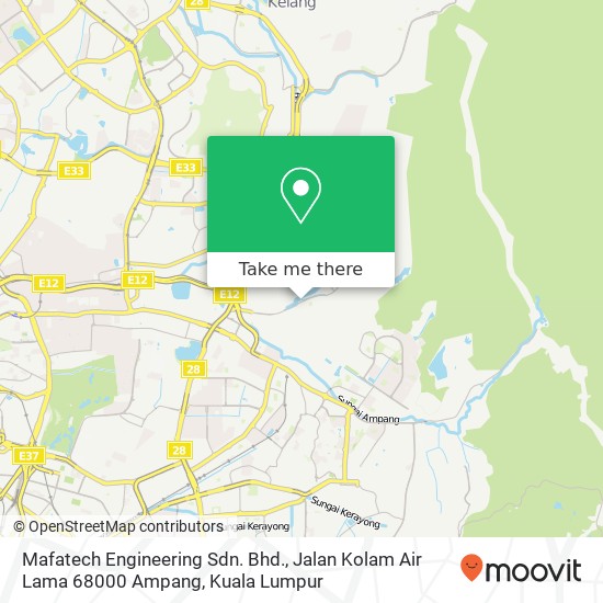 Mafatech Engineering Sdn. Bhd., Jalan Kolam Air Lama 68000 Ampang map