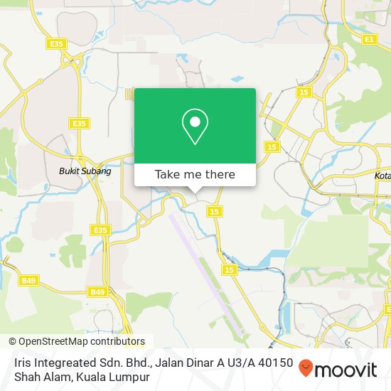 Iris Integreated Sdn. Bhd., Jalan Dinar A U3 / A 40150 Shah Alam map