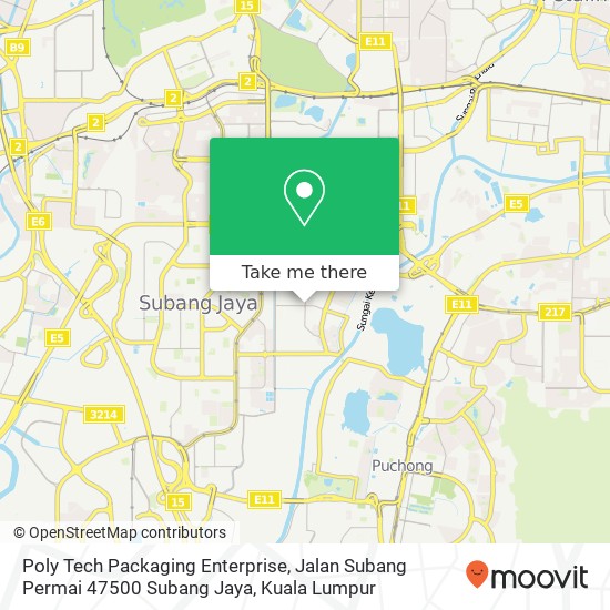 Poly Tech Packaging Enterprise, Jalan Subang Permai 47500 Subang Jaya map