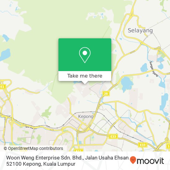 Peta Woon Weng Enterprise Sdn. Bhd., Jalan Usaha Ehsan 52100 Kepong