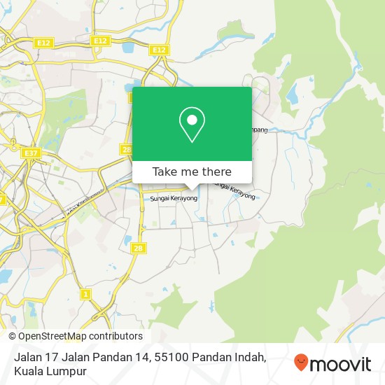 Peta Jalan 17 Jalan Pandan 14, 55100 Pandan Indah