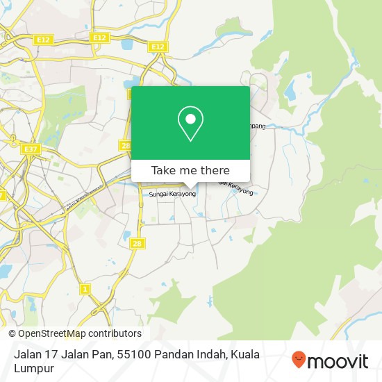 Peta Jalan 17 Jalan Pan, 55100 Pandan Indah