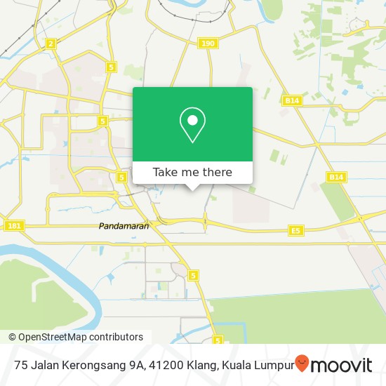 Peta 75 Jalan Kerongsang 9A, 41200 Klang