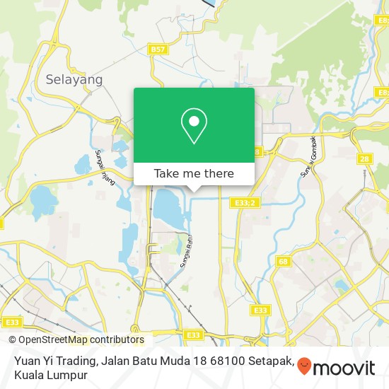 Peta Yuan Yi Trading, Jalan Batu Muda 18 68100 Setapak