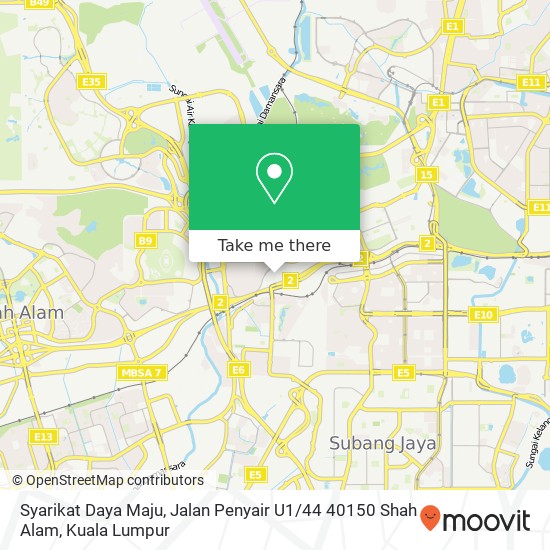 Syarikat Daya Maju, Jalan Penyair U1 / 44 40150 Shah Alam map