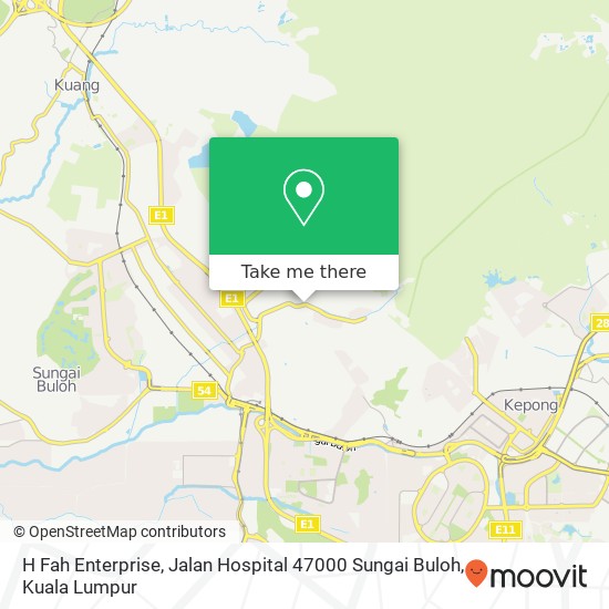 Peta H Fah Enterprise, Jalan Hospital 47000 Sungai Buloh