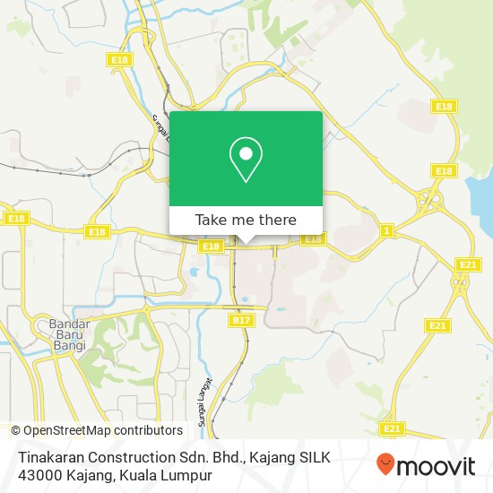 Tinakaran Construction Sdn. Bhd., Kajang SILK 43000 Kajang map