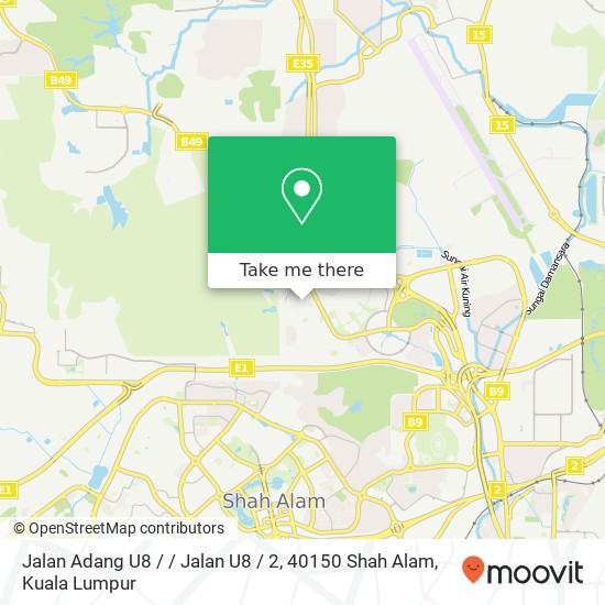 Peta Jalan Adang U8 / / Jalan U8 / 2, 40150 Shah Alam