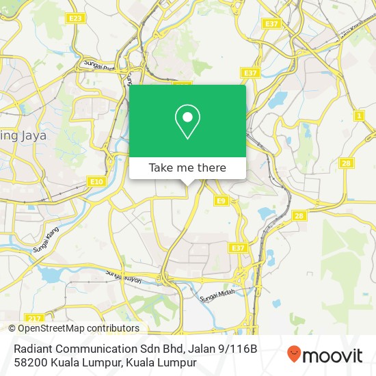 Radiant Communication Sdn Bhd, Jalan 9 / 116B 58200 Kuala Lumpur map