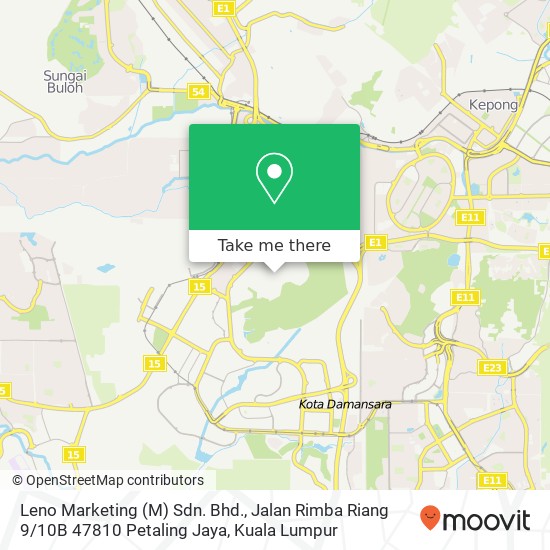 Leno Marketing (M) Sdn. Bhd., Jalan Rimba Riang 9 / 10B 47810 Petaling Jaya map