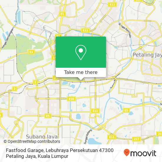 Fastfood Garage, Lebuhraya Persekutuan 47300 Petaling Jaya map