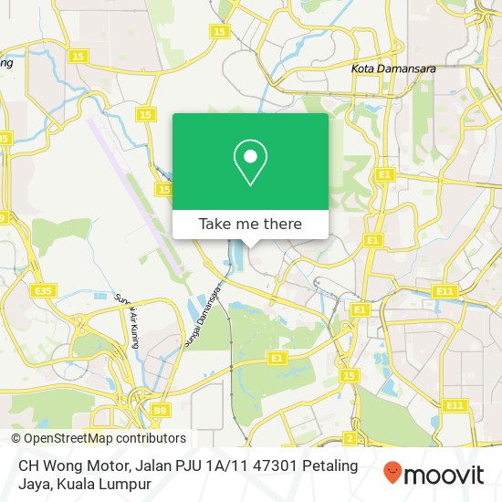 CH Wong Motor, Jalan PJU 1A / 11 47301 Petaling Jaya map