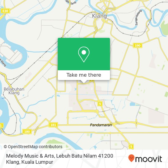 Melody Music & Arts, Lebuh Batu Nilam 41200 Klang map